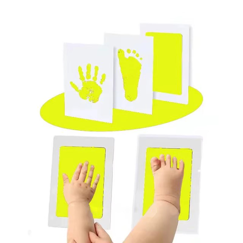 Newborn Baby DIY Hand and Footprint Kit Ink Pads Photo Frame Handprint Toddlers Souvenir Accessories Safe Clean Baby Shower Gift