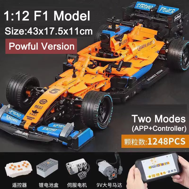 High-Tech Building Blocks F1 Formula 1 Remote Control Super Speed Racing Cars Moc Bricks RC Technical Model Toys Creative Expert