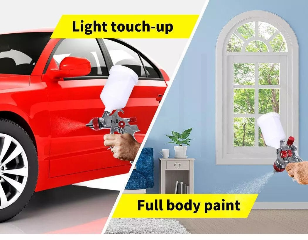Spray Gun Paint Gun Kit HVLP Gravity Feed Air 1.4mm 1.7mm 2mm 2.5mm 4 Nozzles UK