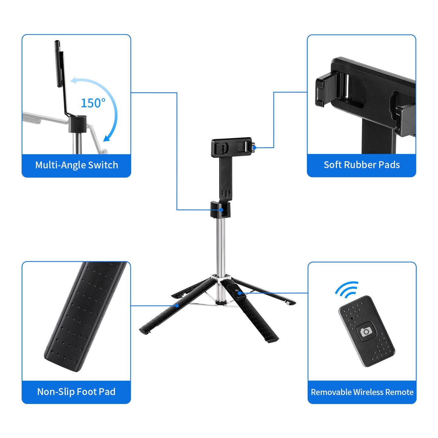 Selfie Stick Bluetooth Remote Phone Holder Tripod Stand For Universal