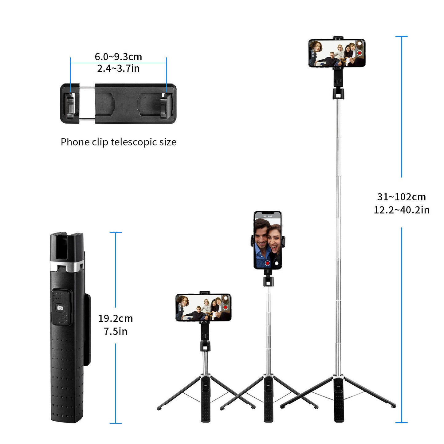 Selfie Stick Bluetooth Remote Phone Holder Tripod Stand For Universal