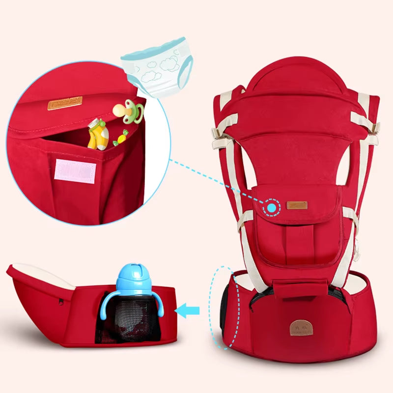 New Non-Slip Ergonomic 3 in 1 Baby Carrier Infant Baby Hipseat Carrier Front Facing Kangaroo Baby Wrap Sling for 0-48 Month