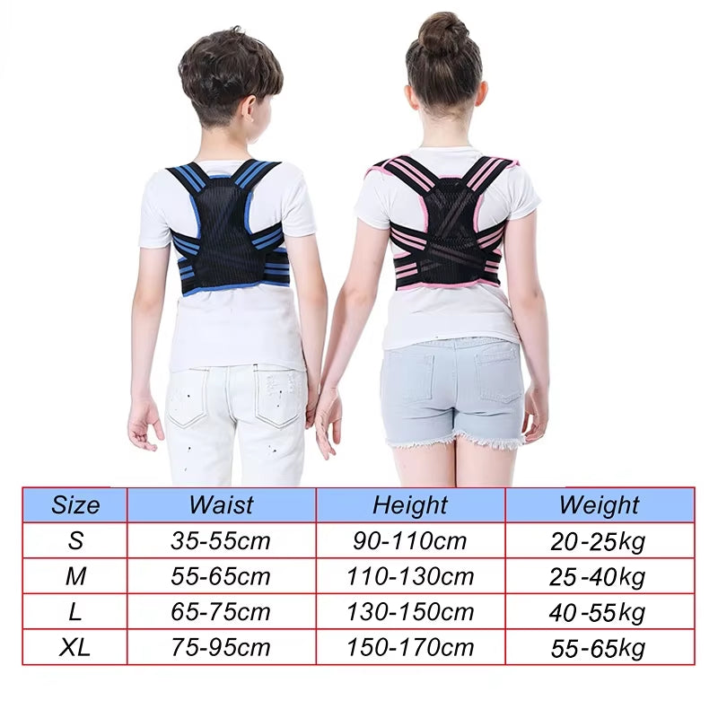 Adjustable Children Posture Corrector Back Support Belt Kid Boy Girl Orthopedic Corset Spine Back Lumbar Shoulder Braces Health
