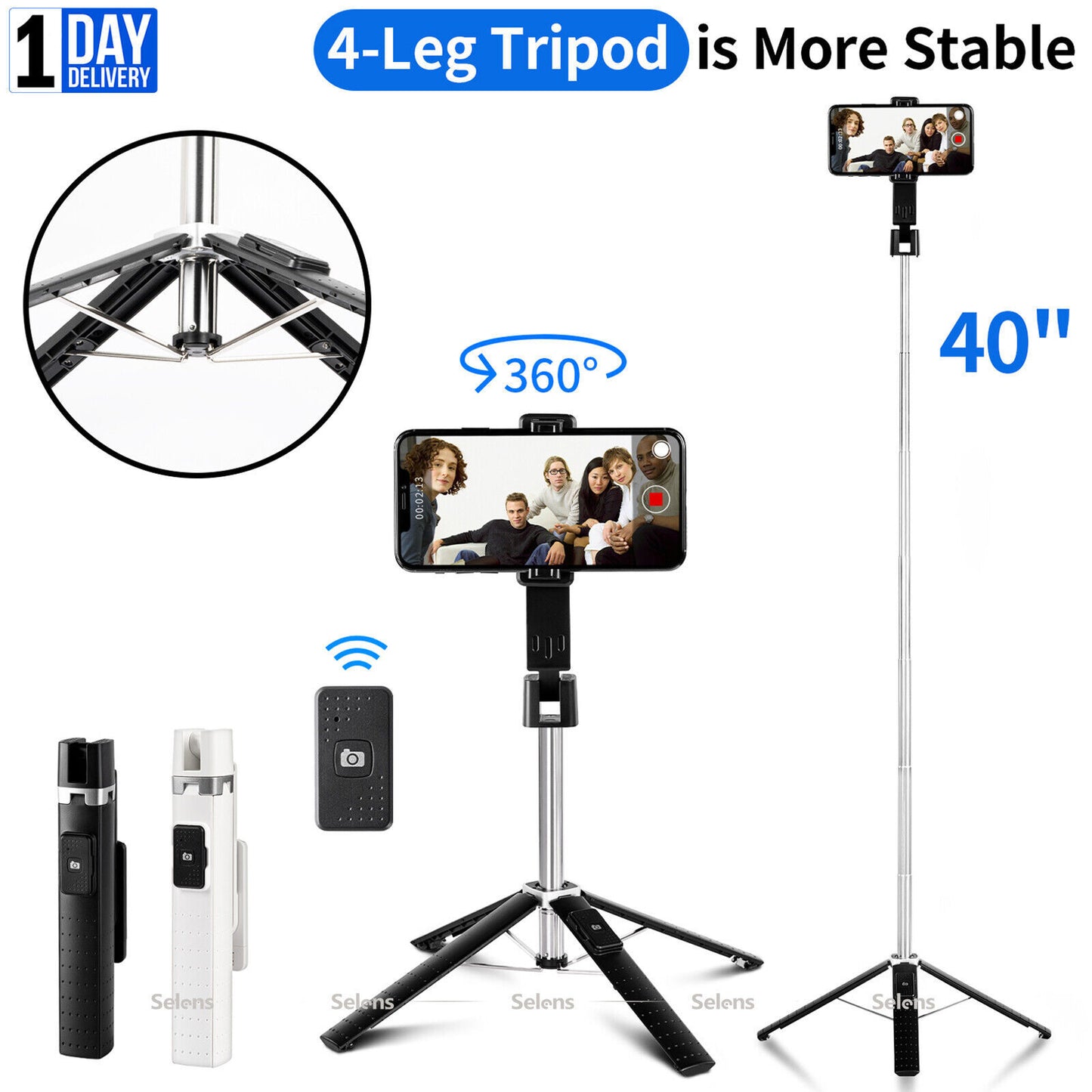 Selfie Stick Bluetooth Remote Phone Holder Tripod Stand For Universal