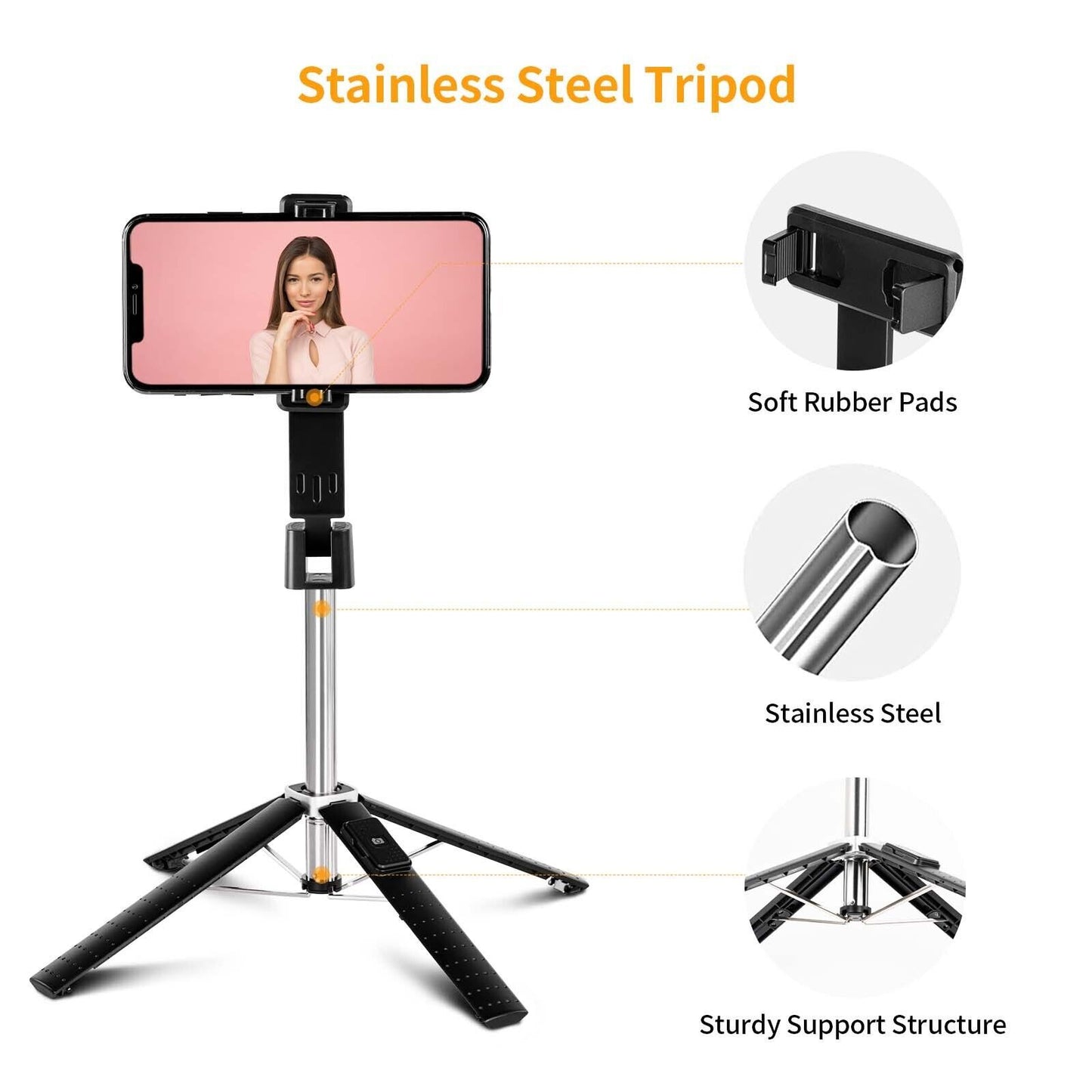 Selfie Stick Bluetooth Remote Phone Holder Tripod Stand For Universal