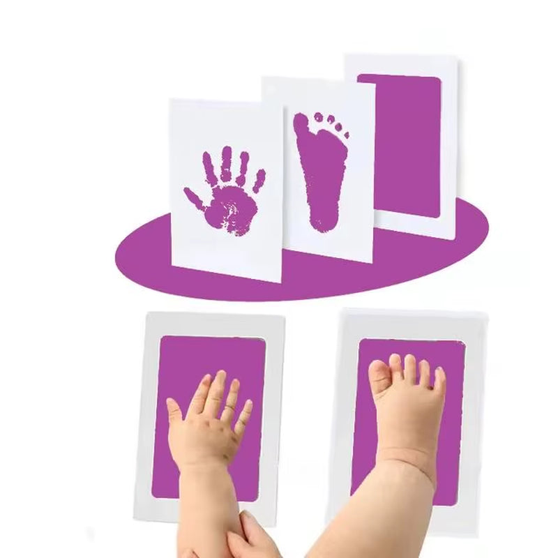 Newborn Baby DIY Hand and Footprint Kit Ink Pads Photo Frame Handprint Toddlers Souvenir Accessories Safe Clean Baby Shower Gift