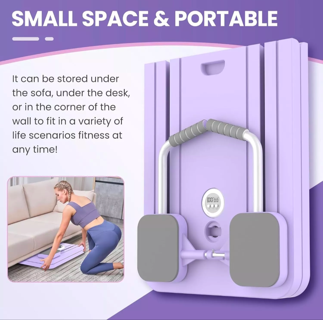 Foldable Abs Roller Board with Automatic Rebound & Timer – Core & Full-Body Workout