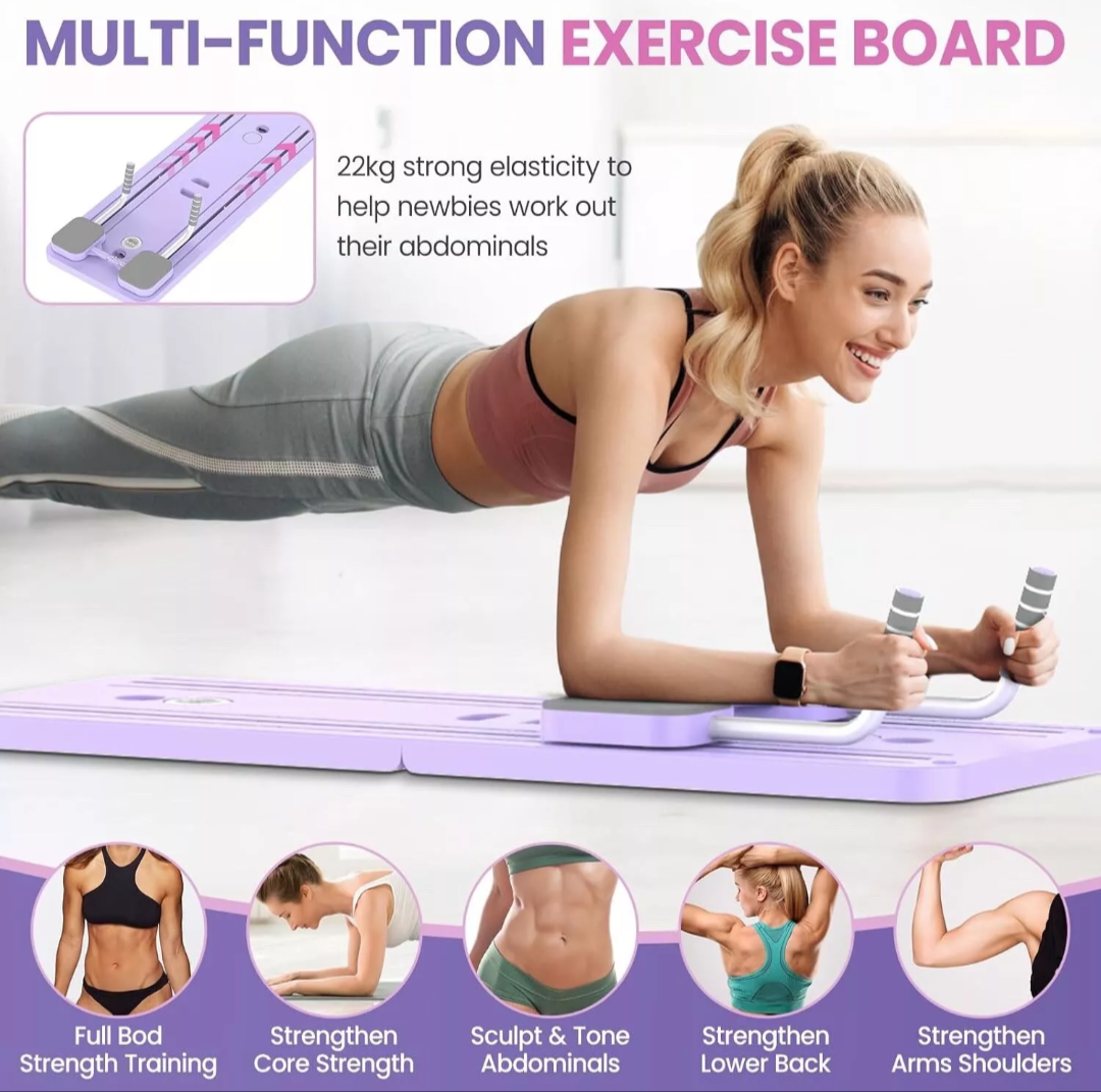 Foldable Abs Roller Board with Automatic Rebound & Timer – Core & Full-Body Workout