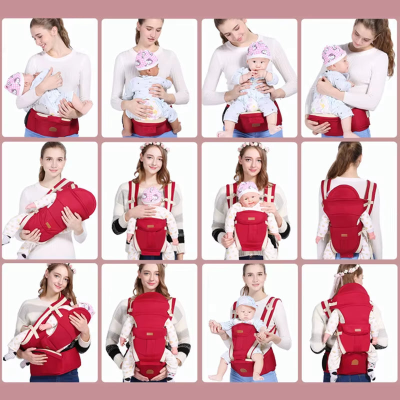 New Non-Slip Ergonomic 3 in 1 Baby Carrier Infant Baby Hipseat Carrier Front Facing Kangaroo Baby Wrap Sling for 0-48 Month