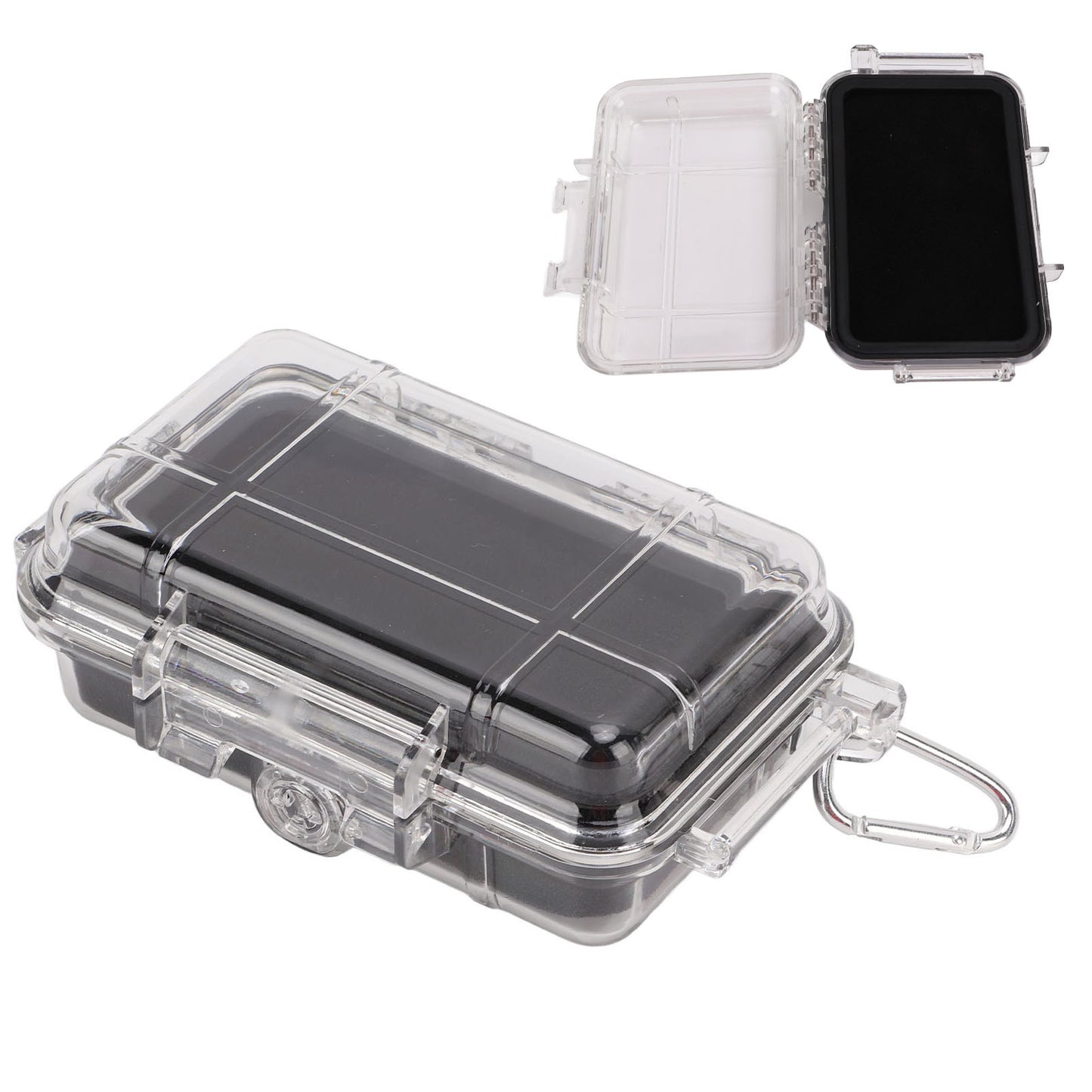 Plastic Shockproof Box with Shock Absorption Liner Outdoor Waterproof Airtight Case TransparentSmall Size