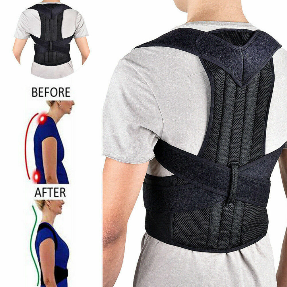 Adjustable Posture Corrector Back Brace Men Women Lumbar Shoulder Support Belt