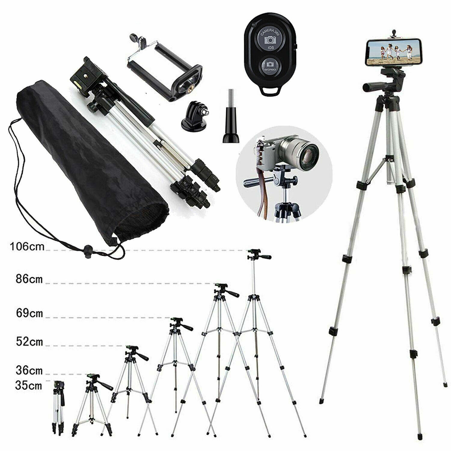 Pro Tripod Stand Digital Camera Camcorder Mount Portable Holder with Storage Bag