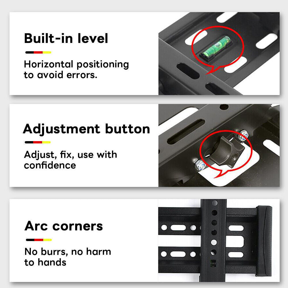 TV Wall Bracket Mount Slim Tilt For 32 36 40 50 55 Up To 72 Inch Universal Fit  The UK Does Not Include VAT, Which Needs To Be Borne By Oneself. Please Consider Carefully Before Placing An Order