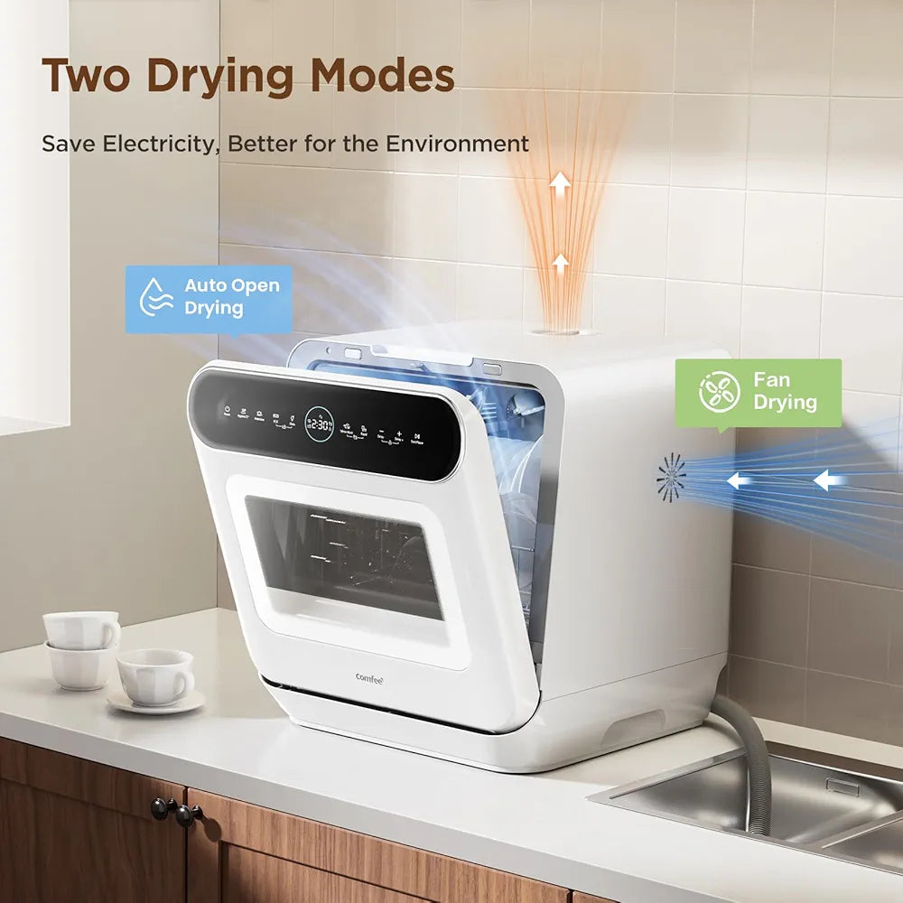 COMFEE' Mini Plus Compact Countertop Dishwasher with 6L Tank & Auto Dry